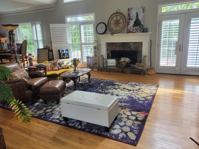 Please forgive our makeshift furniture - we're waiting on our sofa.