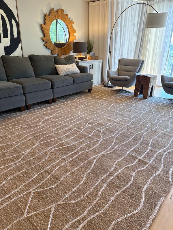 nuLOOM Mana Abstract Wool 3ft. x 5ft. Beige Area Rug in the Rugs ...