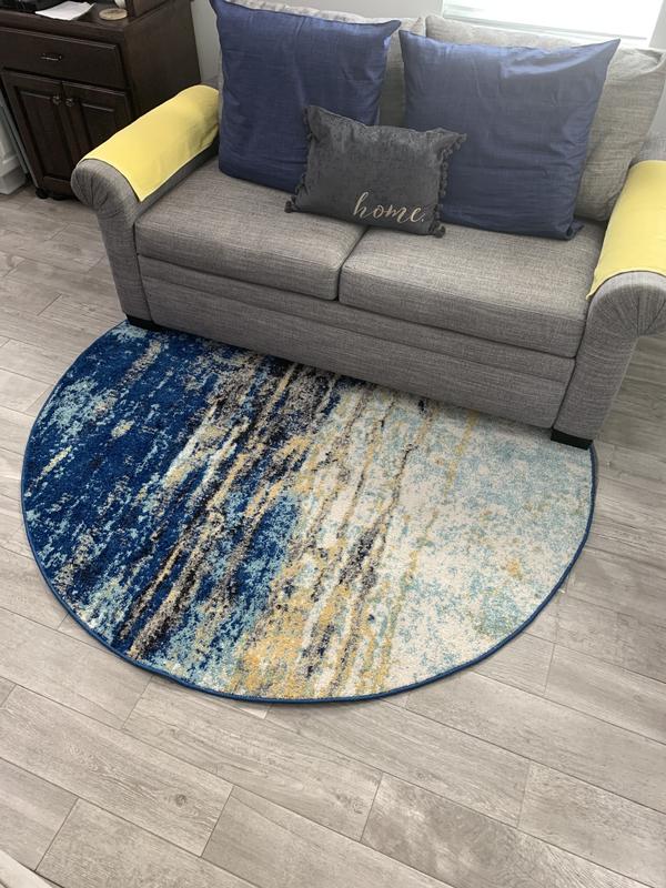 nuLOOM Katharina Modern Abstract Blue 7 ft. x 9 ft. Oval Rug