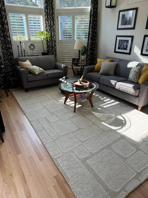 nuLOOM Aerith Contemporary Geometric 9ft. x 12ft. Beige Area Rug in the ...