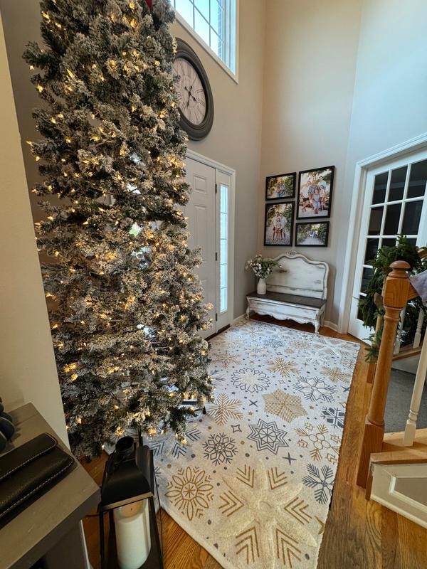 nuLOOM Eloide High-Low Snowflake 5ft. x 8ft. White Area Rug in the Rugs ...