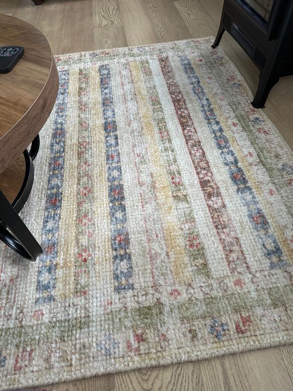 Rugs USA Padma Lakshmi Raji Hand-Tufted Multi-Stripe Wool-Blend Rug 8ft ...