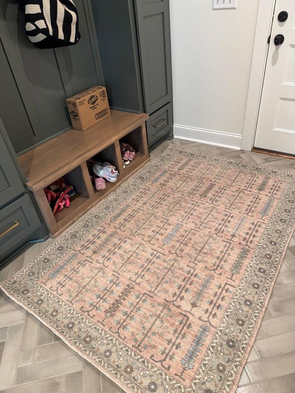 nuLOOM Mythic Wool and Cotton 5ft. x 8ft. Peach Area Rug in the Rugs ...