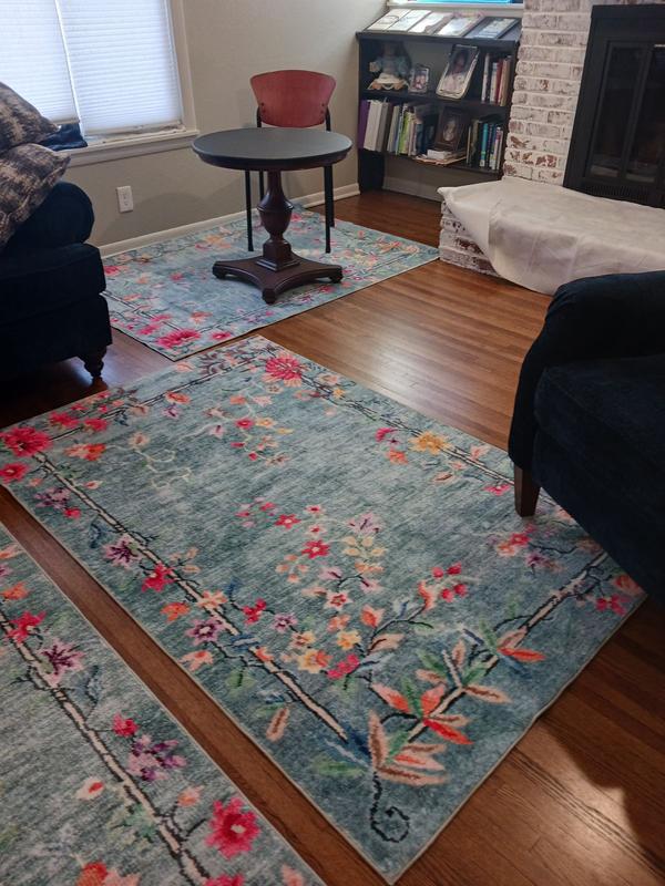 nuLOOM Liorena Traditional Floral Washable Rug in the Rugs department ...