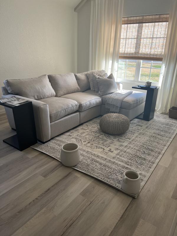 Rug is too small but I see the vision with a larger size