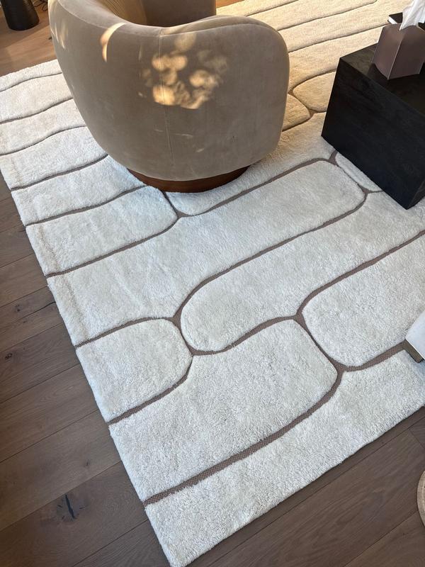 nuLOOM Nazco Abstract New Zealand Wool 2ft. 6in. x 8ft. Cream Area Rug ...