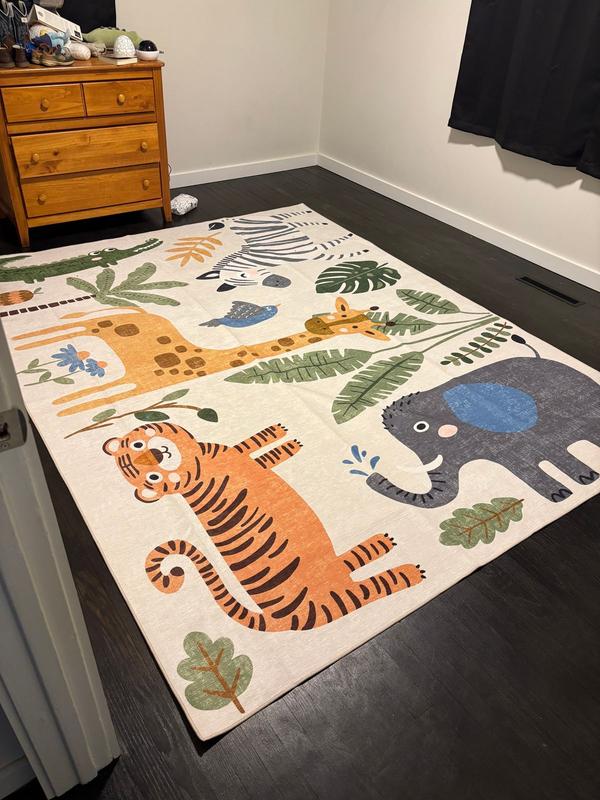 nuLOOM Zia SplashGuard Graphic Machine Washable 3ft. x 5ft. White ...