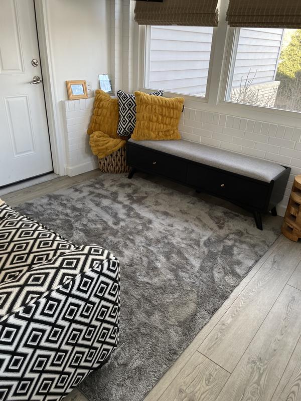 nuLOOM Loni Solid Machine Washable Shag Gray 6 ft. x 9 ft. Area