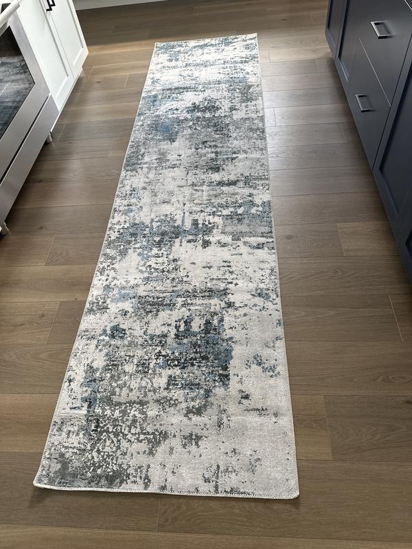 nuLOOM Dali Machine Washable Modern Abstract Area Rug - 2' 6 x 8' Runner - Grey