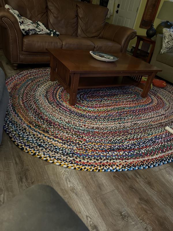 HOMEMONDE Reversible Handmade Chindi Rug Boho 20x32 Inch 100% Recycled  Material Farmhouse Braided Rag Rug with Colorful Tassels for Living Room