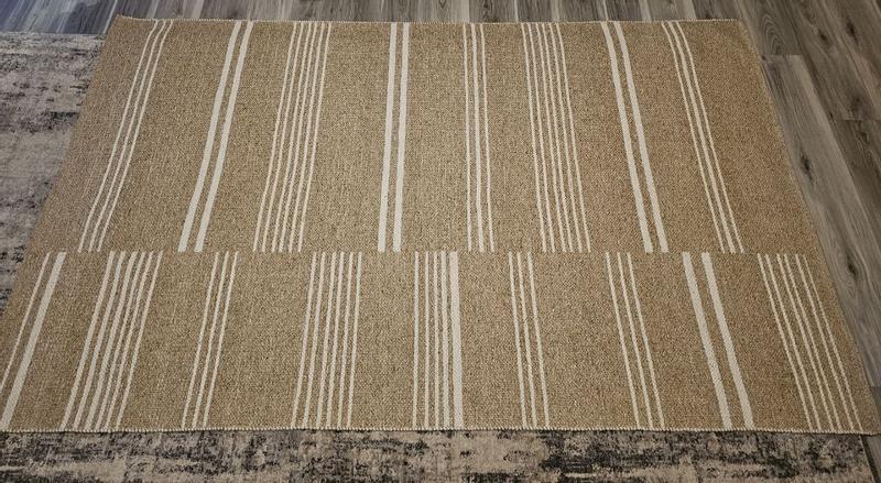 nuLOOM Birchwood Reversible Striped Wool 2ft. 6in. x 8ft. Dark Grey ...