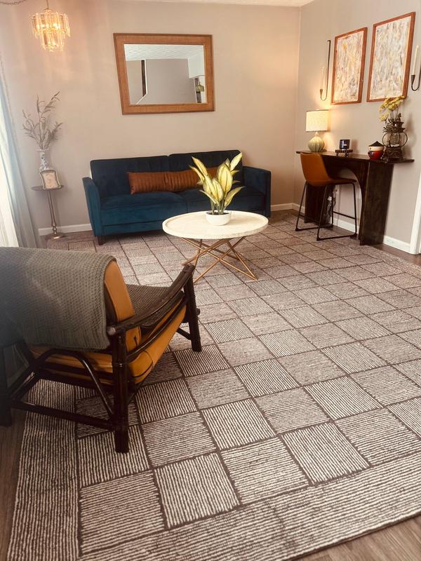nuLOOM Milo Tiled Wool 10ft. x 14ft. Dark Brown Area Rug in the Rugs ...