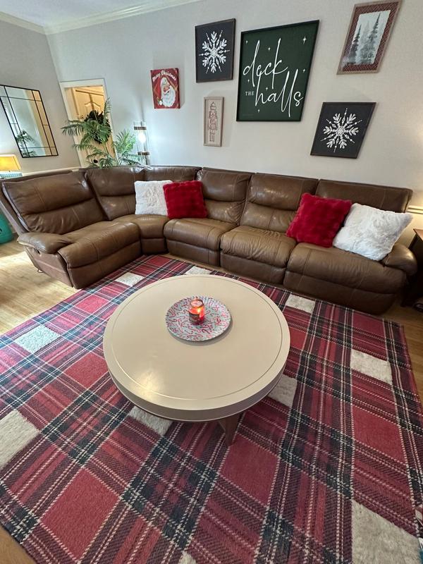 nuLOOM Leena High-Low Checkered Plaid 4ft. x 6ft. Red Area Rug in the ...