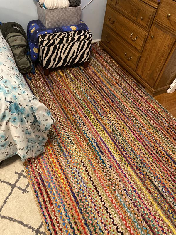 nuLOOM Aleen 5 X 8 (ft) Braided Jute Multicolor Oval Indoor Stripe Area Rug  in the Rugs department at
