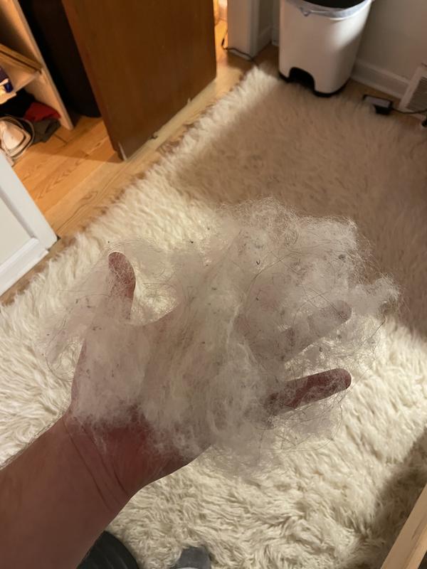 Collected top layer of fluff