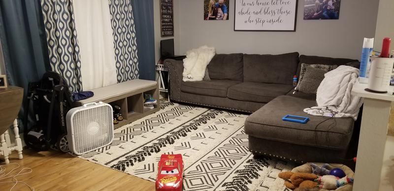 Ignore my curtains, I still need to get a new set to match the gorgeous new rug.