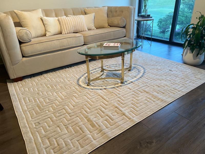 nuLOOM Zinnia Geometric Indoor/Outdoor 5ft. 3in. x 7ft. 7in. Cream Area ...