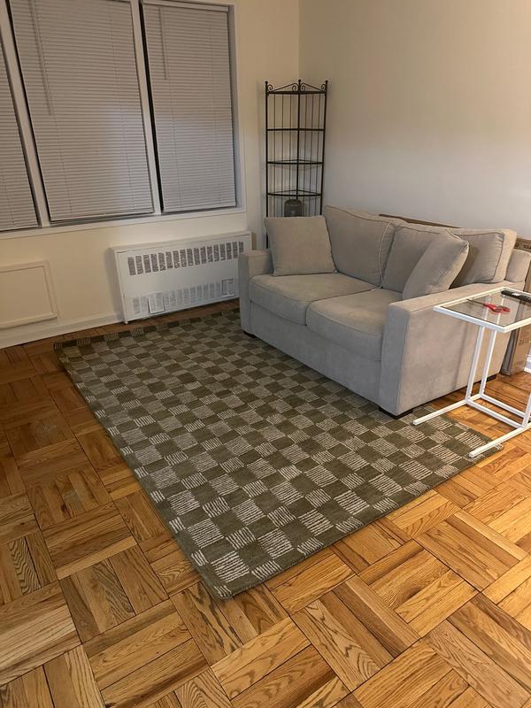 nuLOOM Quince Checkered Wool 6ft. x 9ft. Olive Area Rug in the Rugs ...