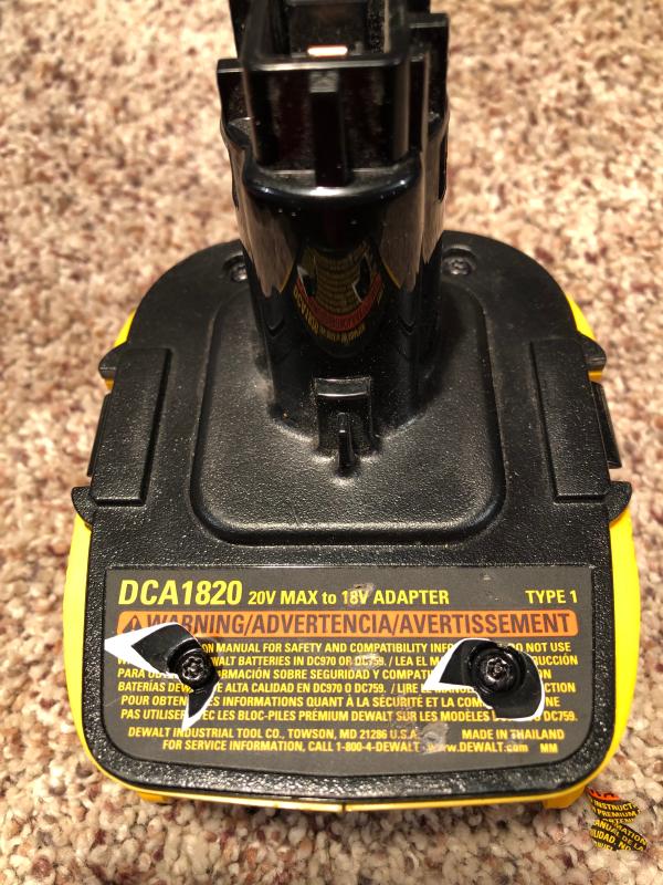 Dewalt battery adapter dca1820 hot sale