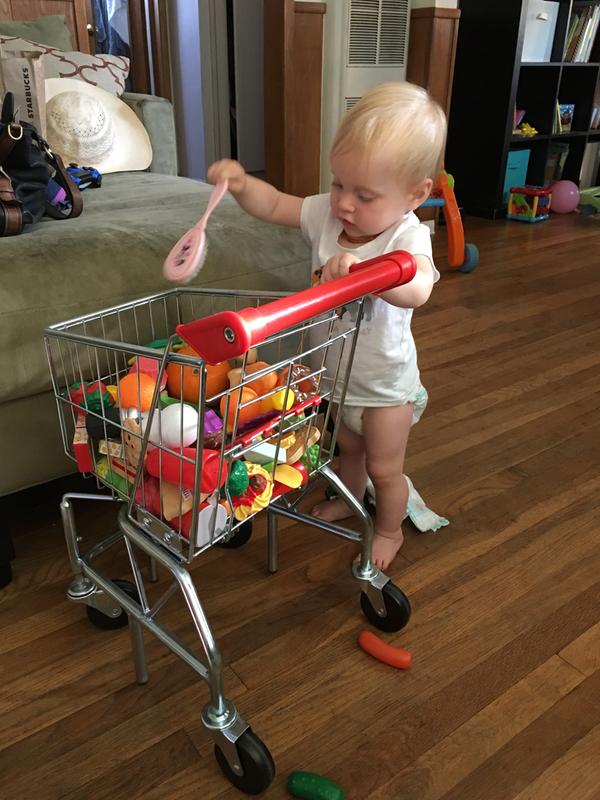 metal play shopping cart