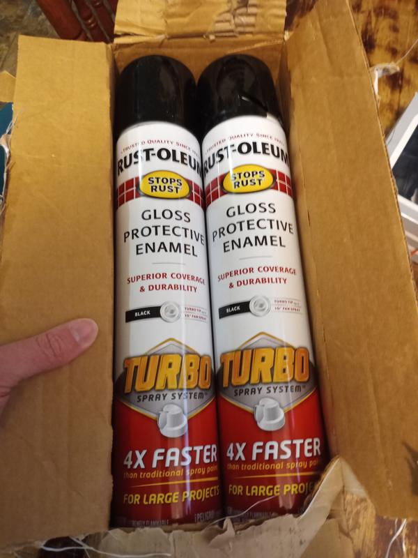 Stops Rust Turbo Spray Paint, Gloss Black, 24-oz.
