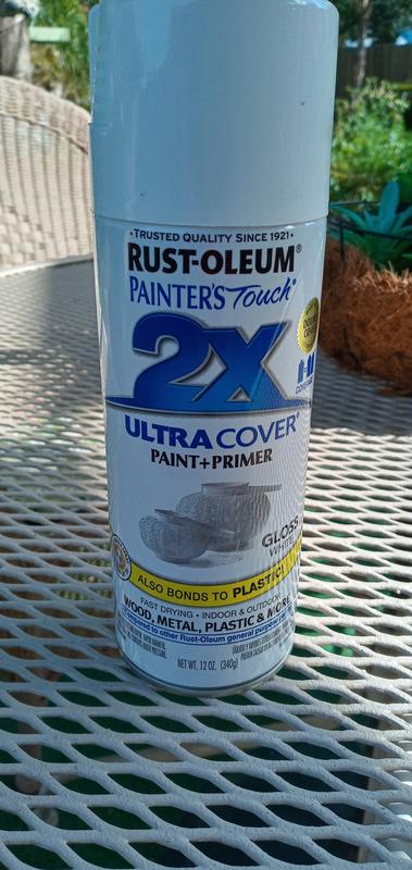 Rust-Oleum 334098 Painter's Touch 2X Ultra Cover Spray Paint, 12 oz,  Semi-Gloss White