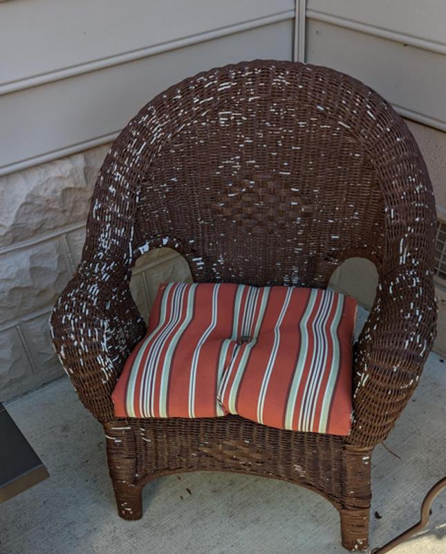 One of the chairs that had a flaking problem.