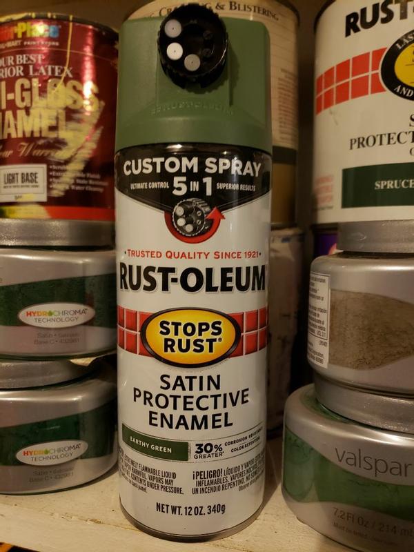 Rust-Oleum 376878-6PK Stops Rust Custom Spray 5-in-1 Spray Paint, 12 oz, Satin Dark Taupe, 6 Pack