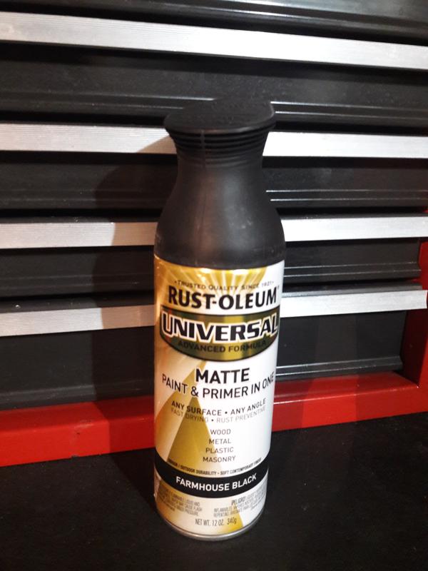 Rust-Oleum Universal Matte Farmhouse Black Spray Paint and Primer In One  (NET WT. 12-oz) in the Spray Paint department at