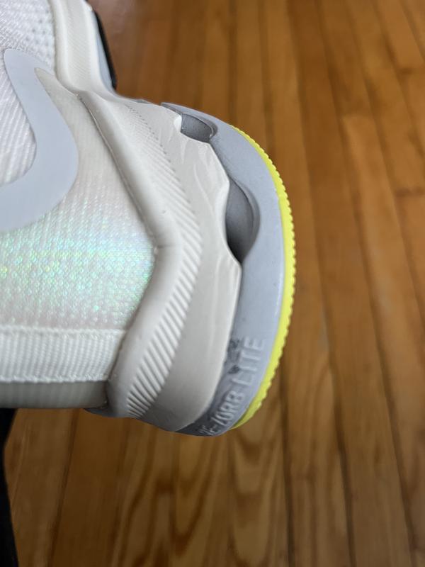 Came with stain on shoe lace and heel.