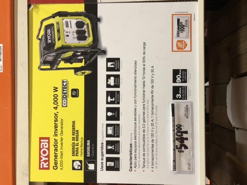 4000-Watt Inverter Generator with CO DETECT - RYOBI Tools