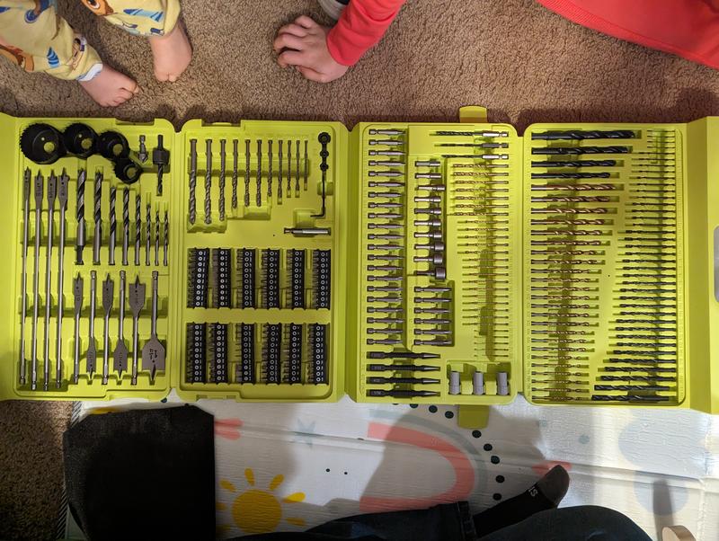 Ryobi 300 piece drill set sale