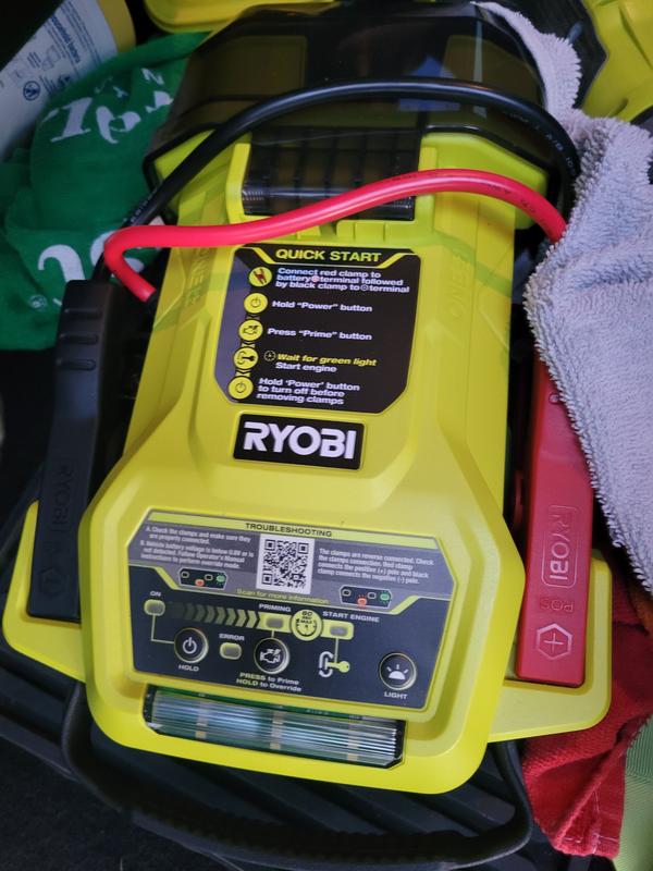 RYOBI ONE+ 18V Cordless 1600A Jump Starter with LED Work Light (Tool Only)  P7101A - The Home Depot