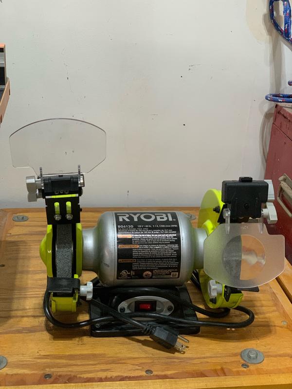 VEVOR 6 inch Bench Grinder, 750W 1 HP Motor, Variable-Speed Benchtop Grinder with 3400 RPM and Work Light, Two Types Wheels for Grinding, Sharping