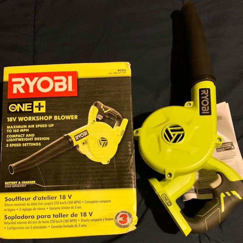 Super compact and powerful Air Blower Cordless Workshop Ryobi 18v P755 