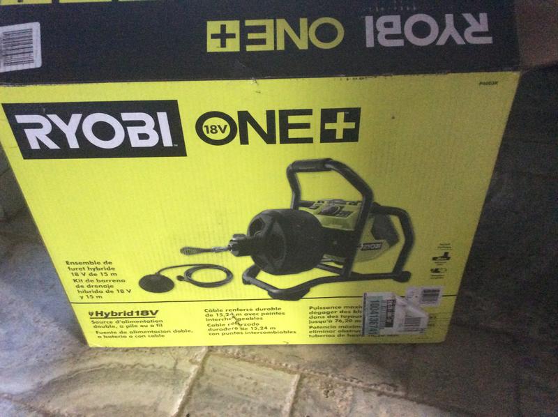 RYOBI ONE+ 18V Hybrid Drain Auger Kit with 50 ft. Cable, 2 Ah Battery, 18V  Charger, and Accessories P4003K - The Home Depot