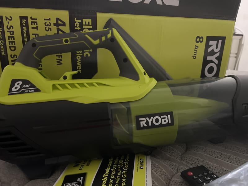 Ryobi RY421021 Corded Electric Jet Fan Leaf Blower – 135 MPH, 440 CFM, 120V