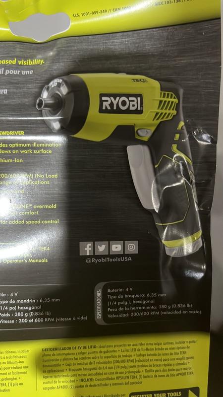 Ryobi tek4 online screwdriver