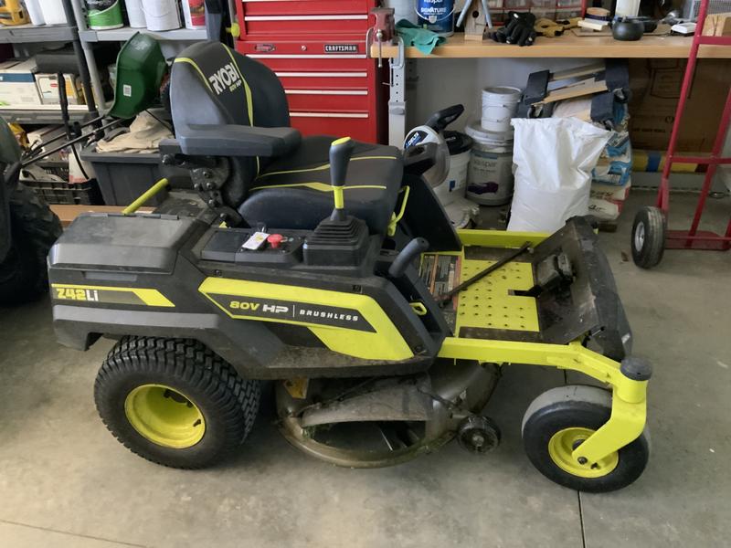 80V HP BRUSHLESS 54 LITHIUM ELECTRIC ZERO TURN. RYOBI Tools
