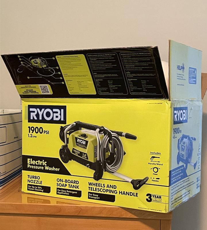 Ryobi 1900 pressure washer hot sale