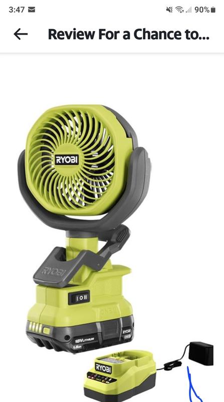 Ryobi fan battery and charger sale