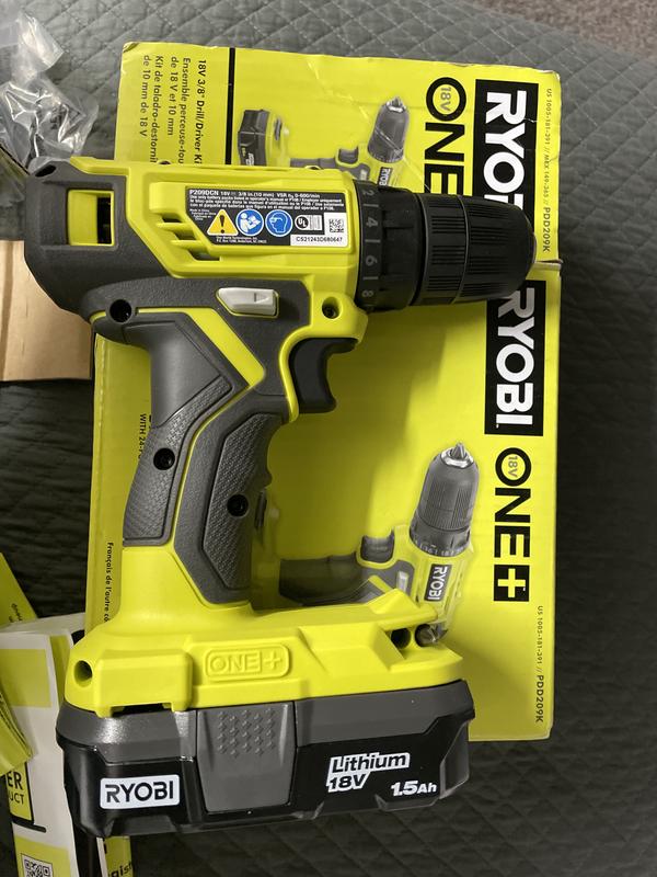 RYOBI PDD209K ONE+ 18V Cordless 3/8 in. Drill/Driver Kit with 1.5