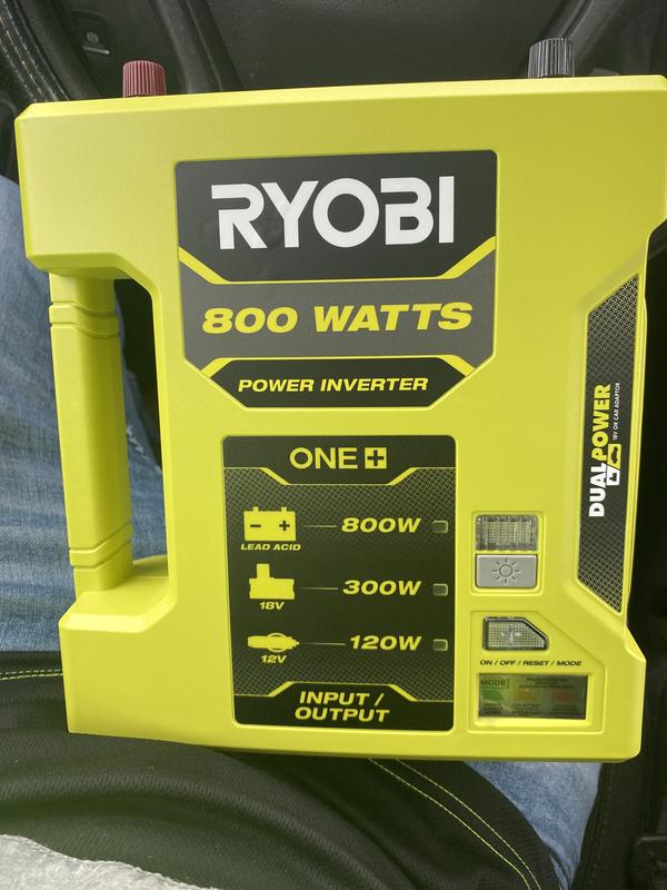 RYOBI ONE Plus 18-Volt 800-Watt Maximum 12-Volt Automotive Power Inverter  with Dual USB Ports with 4.0 Ah Battery and Charger RYi8030A-BK - The Home  Depot