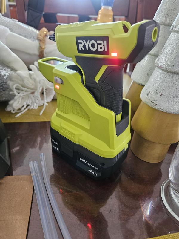 Ryobi Glue Gun P305 with Charger & Lithium-ion battery P163 18-Volt ONE+  2.0 Ah battery and charger