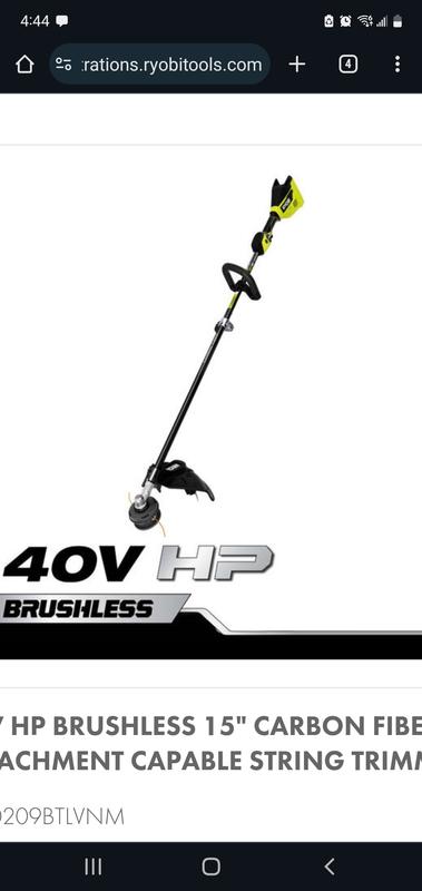 40V HP BRUSHLESS 15 CARBON FIBER ATTACHMENT - RYOBI Tools