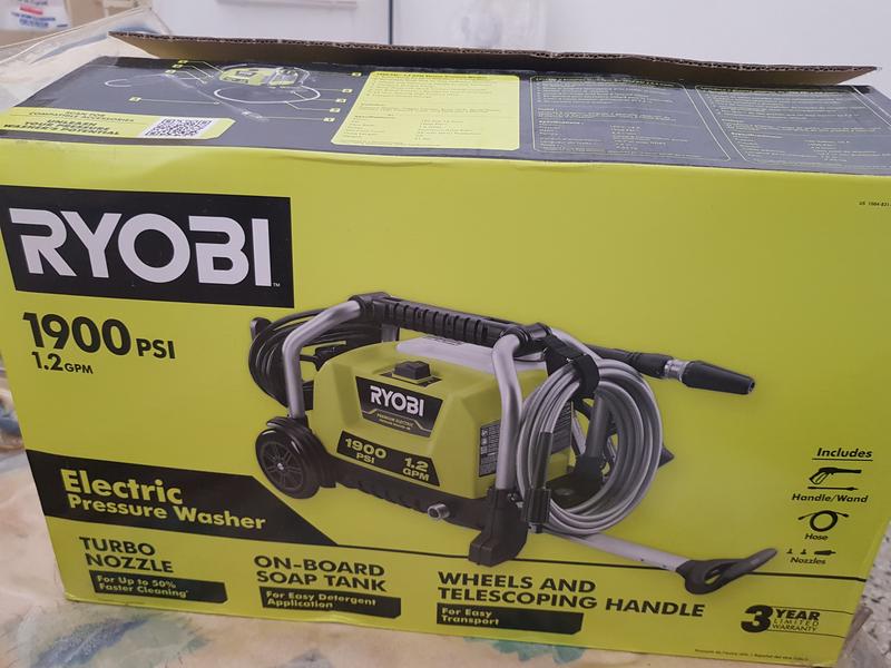 Ryobi 1900 discount electric pressure washer