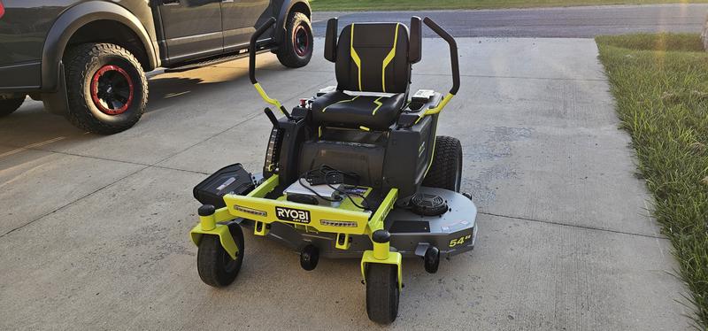 54 115 AH ZERO TURN ELECTRIC RIDING LAWN MOWER - RYOBI Tools