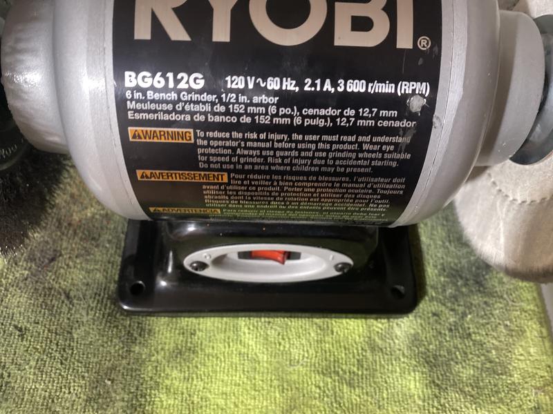 Ryobi 6 best sale inch bench grinder