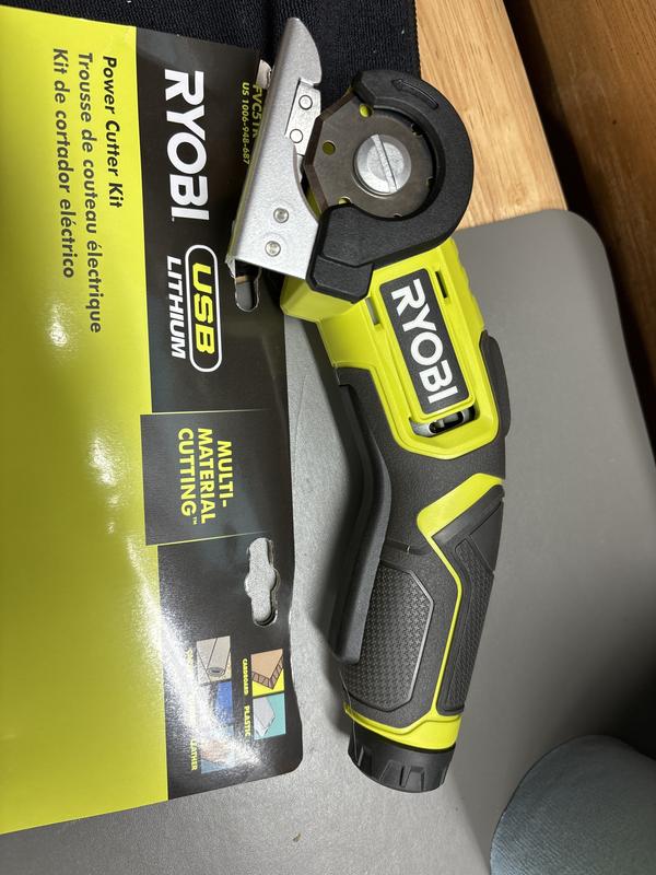 Power Cutter and Knife Bundle with Ryobi Cordless Cutter, Quick Change  Knife and Buho Tool Bag Bundle - for Cardboard, Plastic, Carpet, and Rubber  - with USB Lithium Battery 