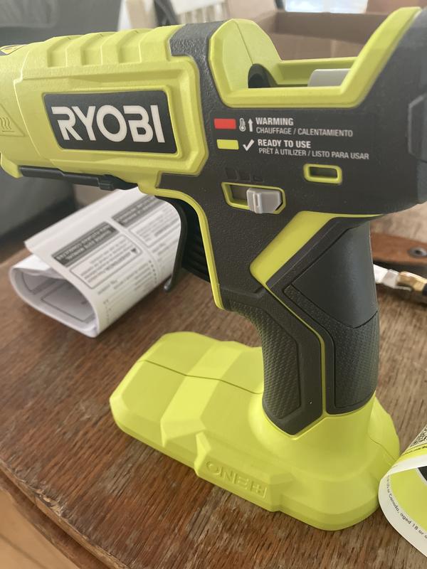 RYOBI P307 Cordless Dual Temperature Hot Glue Gun w 2 AH Battery + Charger